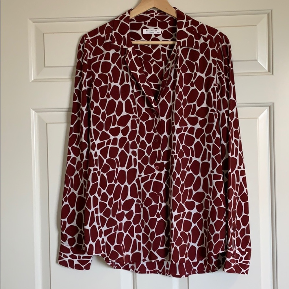 Equipment 100% silk giraffe print